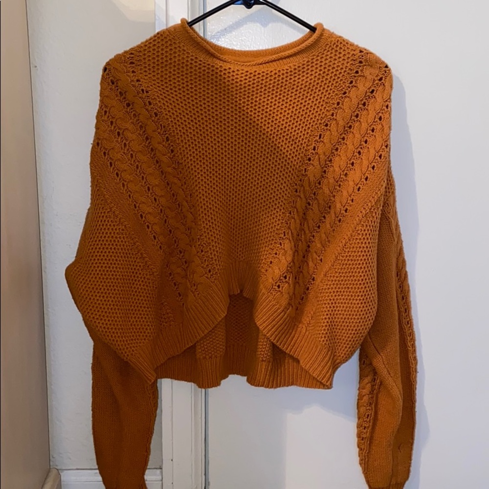 cropped burnt orange sweater